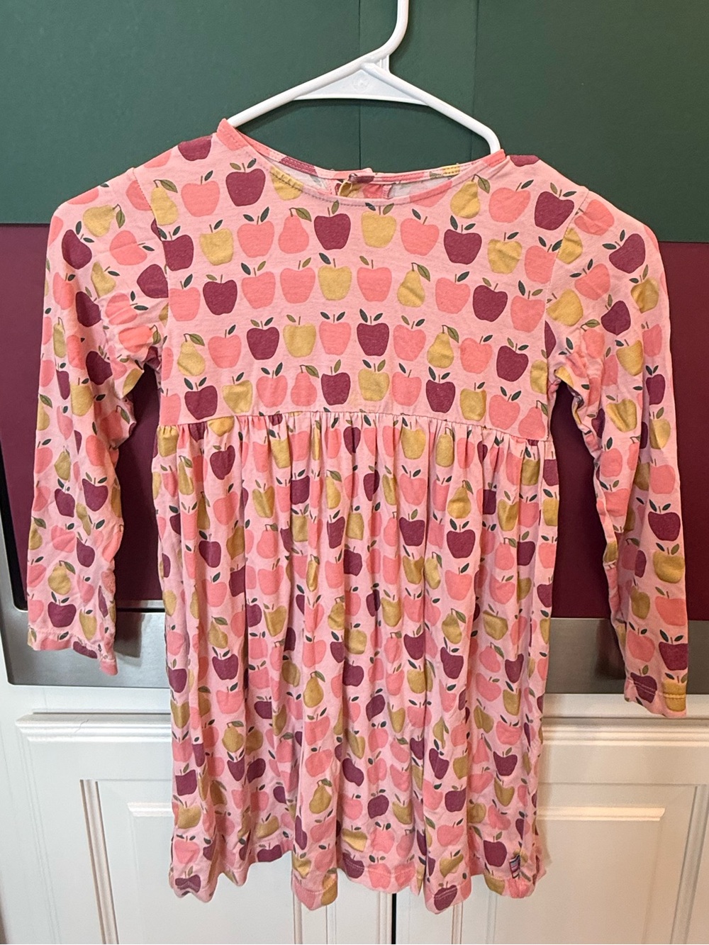 Magnetic Me Pink Apple-Print Long Sleeve Dress